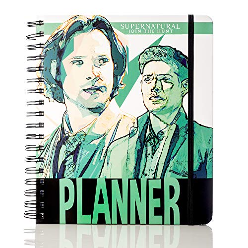 Conquest Journals Limited Edition Supernatural 2020 Weekly Planner, Weekly Vertical Format, Spiral Bound, Wrapped Hard Cover, 4 Sticker Sheets, Elastic Strap, Plastic Bookmark, 7