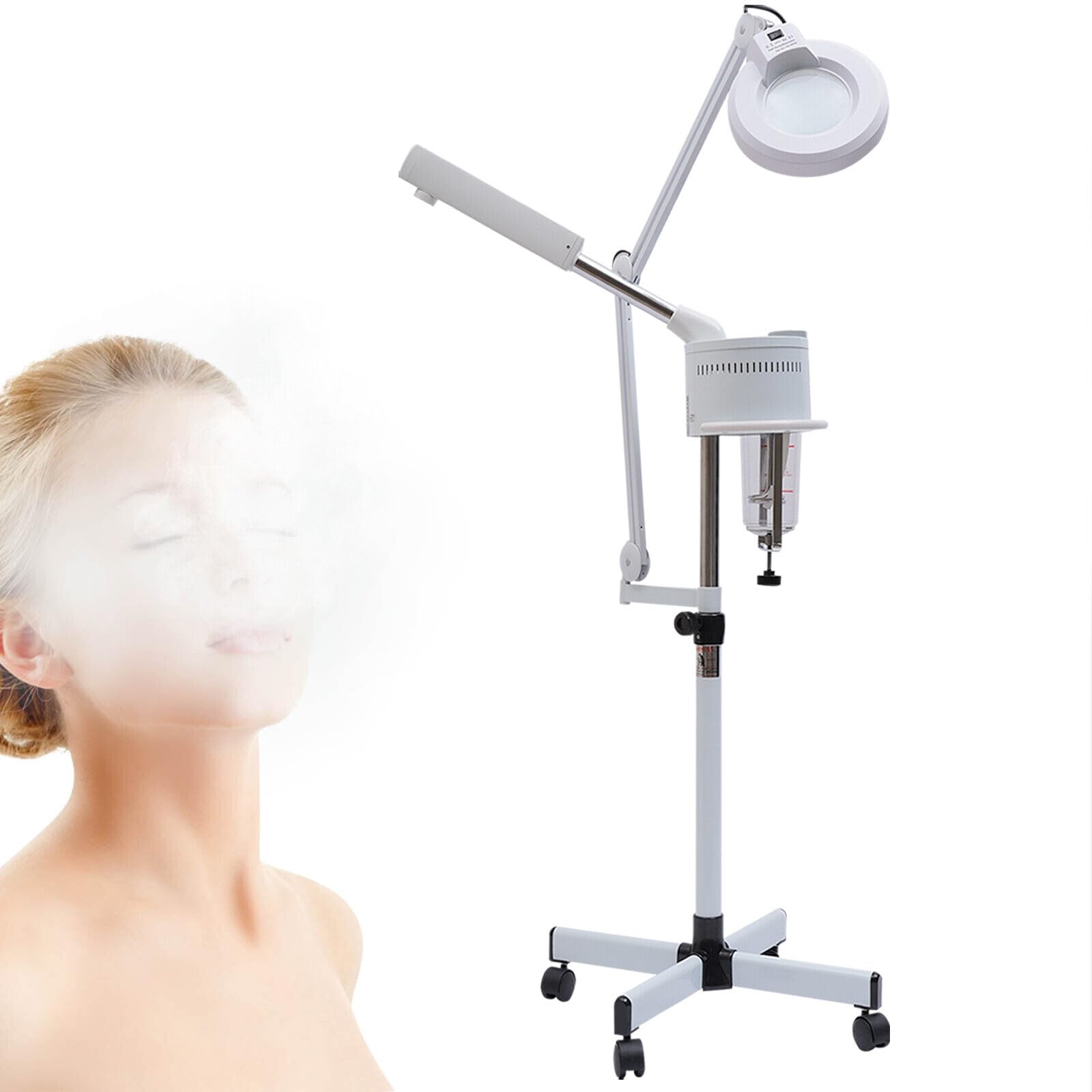 Ozon Bedampfer 2 in 1 Kombigerät Bedampfer ​Lupenleuchte Lampe 5-fache Vapozon Ozon Streamer