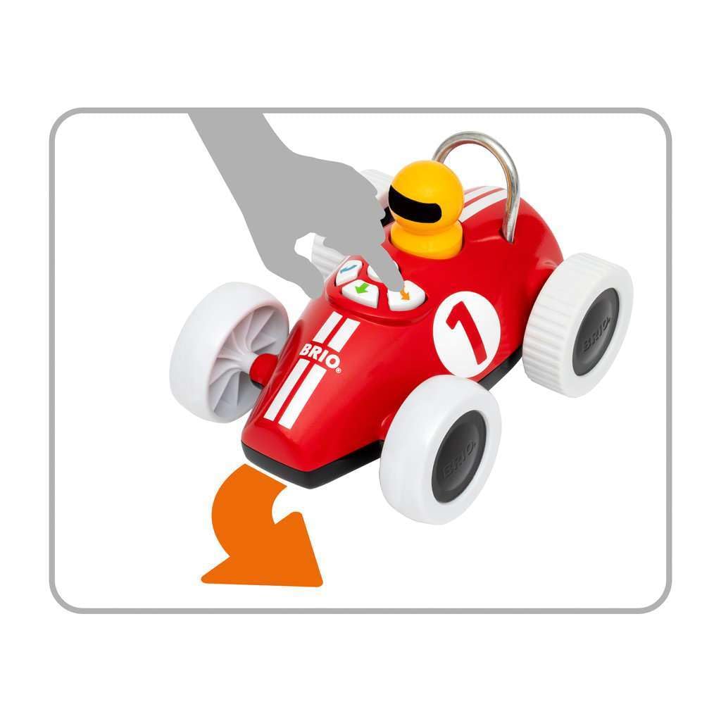 BRIO 30234 Play & Learn Rennwagen - Spielerisch Hand-Augen Koordination lernen - Empfohlen ab 18 Monaten
