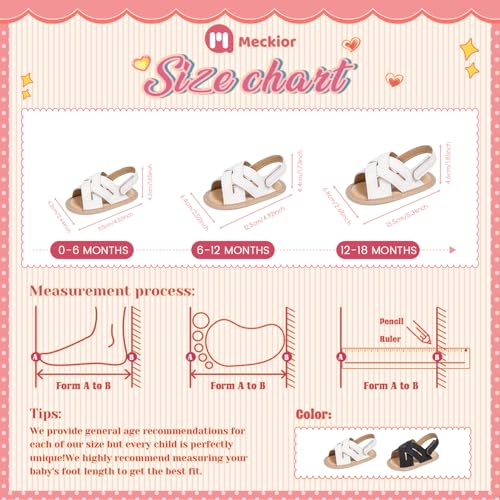 Image of Meckior Infant Baby Girls Boys Summer Sandals Open Toe Lace Princess Dress Wedding Flats Shoes Newborn Toddler Soft Non-slip Sole First Walker Crib Shoes