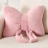XIAIJIA Bow Pillow, Throw Pillows for Bed, Blush Pink Bow Pillows 12&times;9 in