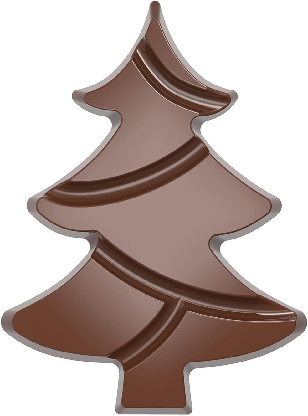Chocolate World 12068 Polycarbonate Candy Mold with 4 Christmas-Tree-Tablet Cavities, Each 72.5mm x 97mm x 10mm High
