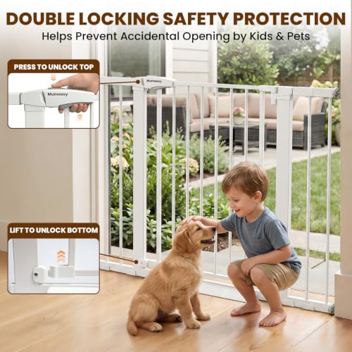 Image of Mumeasy 29.7-46 inch Baby Gate for Stairs, Auto Close Dog Gate for Doorways