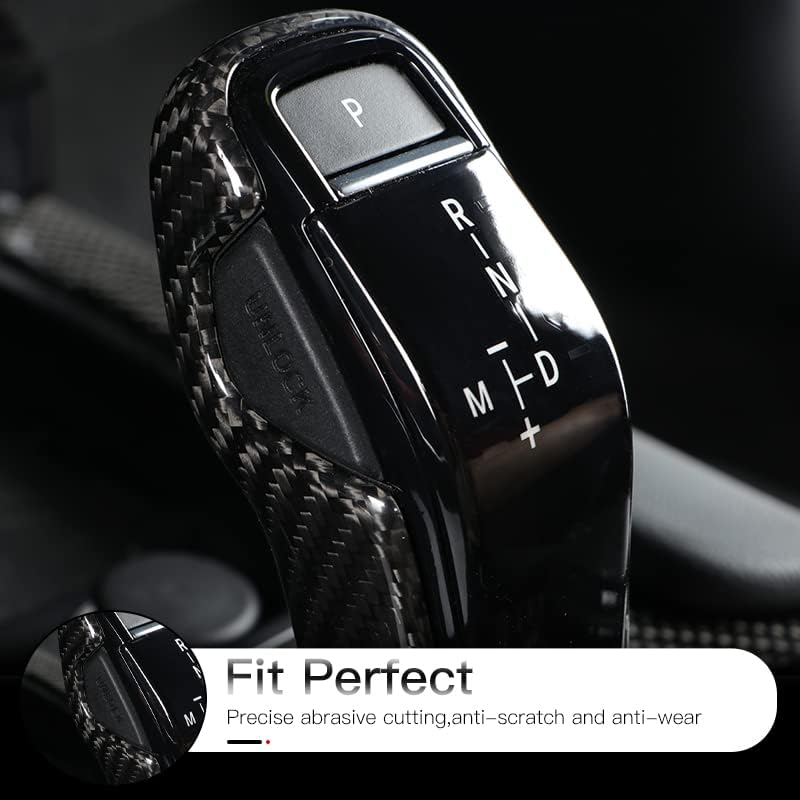 Miniatura 9 de JSWAN - Cubierta de perilla de palanca de cambios de fibra de carbono para GR Supra A90 2019-2023 - Adhesivo para panel de cambio de cabeza de