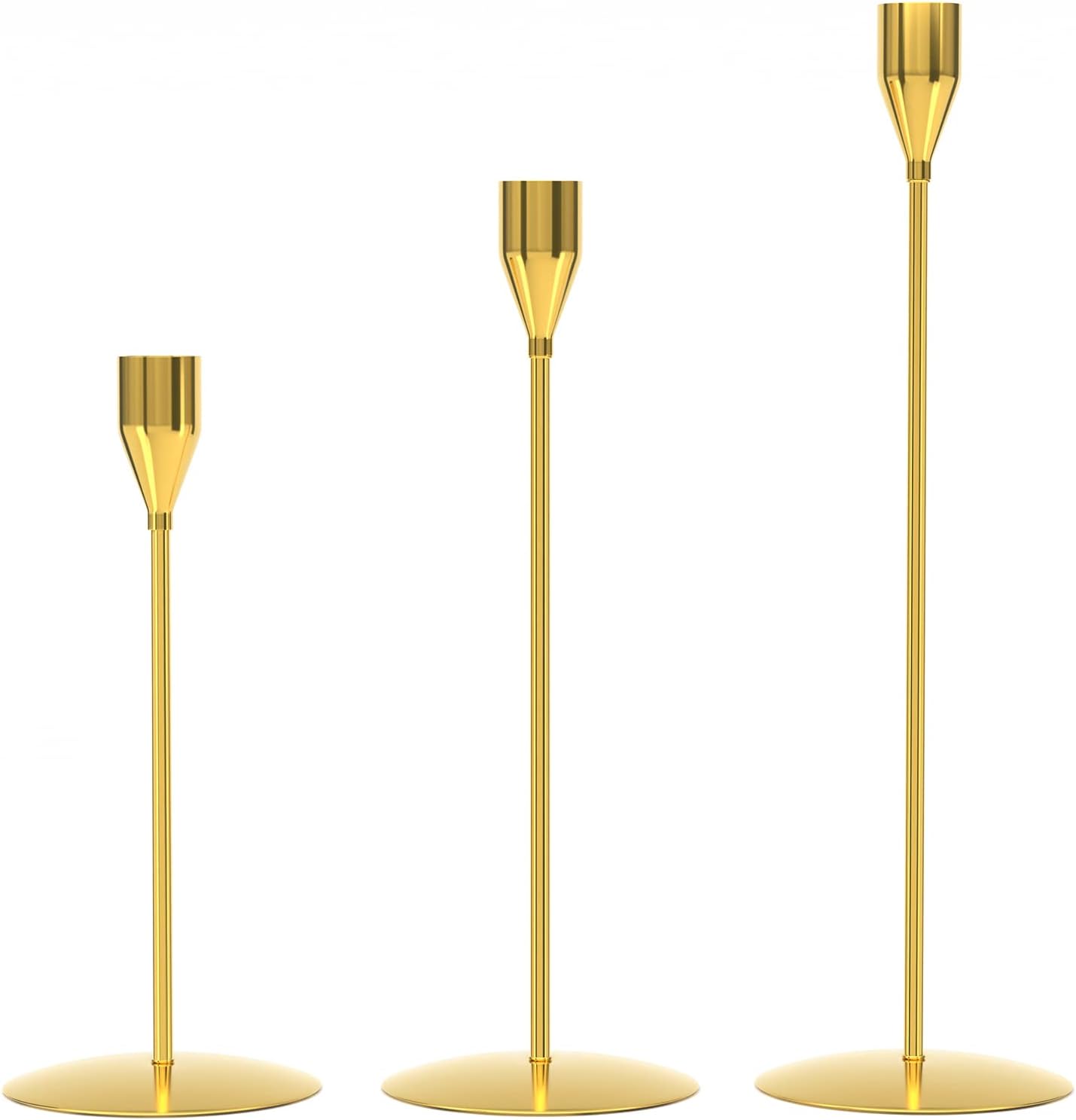 Tapered Candlestick Holders Set of 3, Tall Candle Holder Bulk for Long Candles