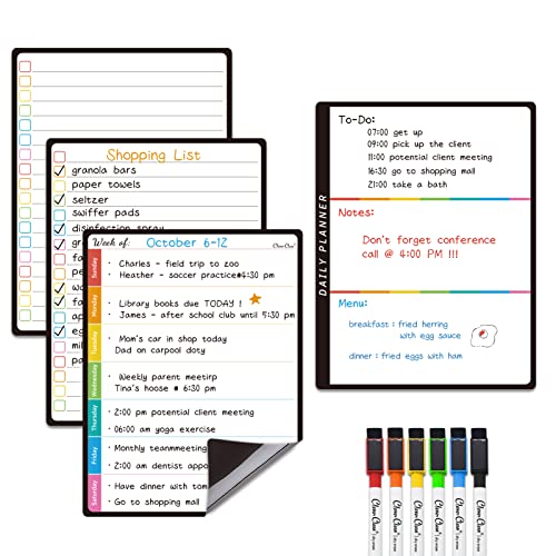 Magnetic Dry Erase List Board - 6.5"x8.5" Weekly, Daily, 2