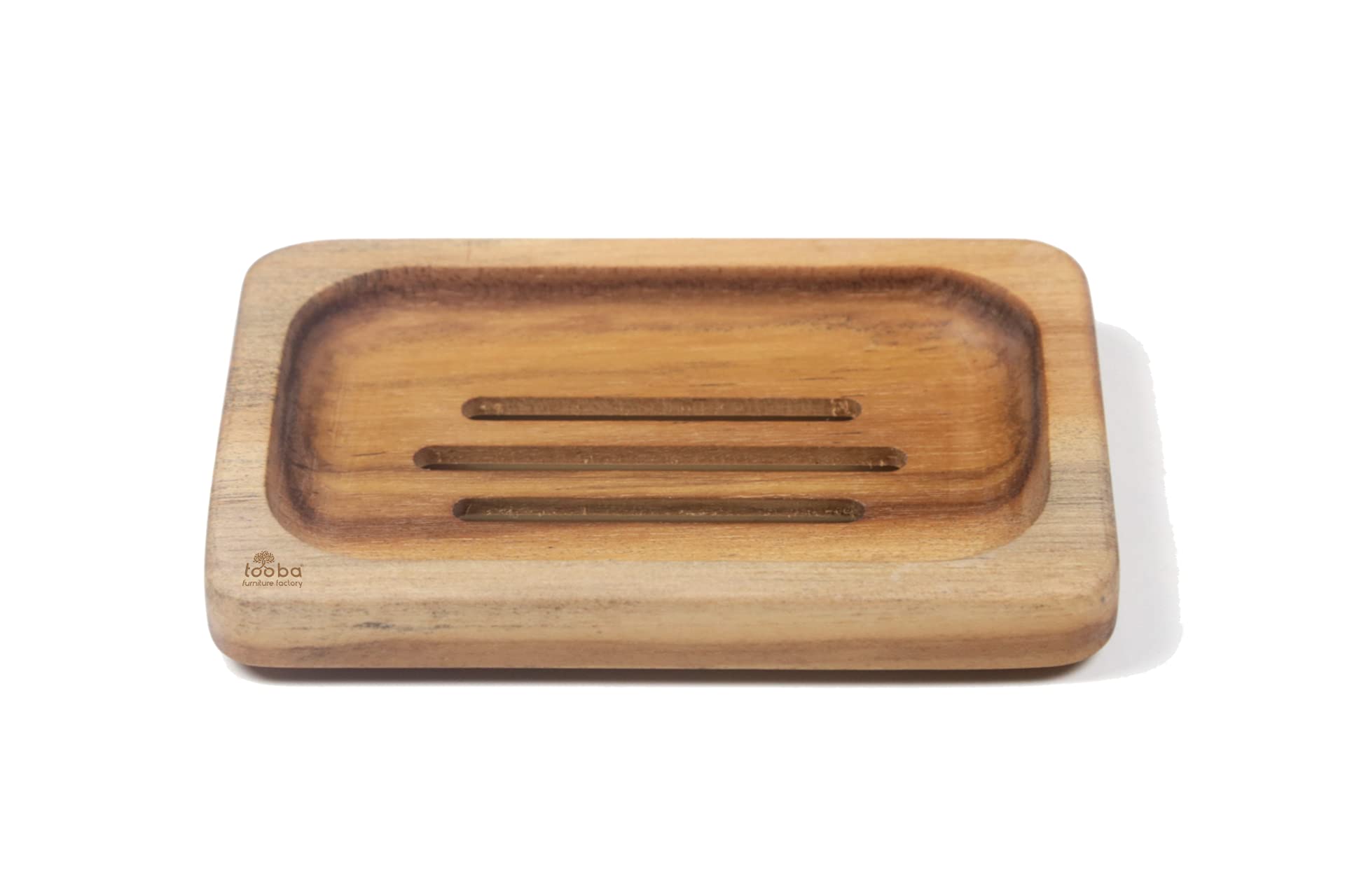 Tooba Furniture Factory® Wooden Soap Dish Holder, Soap Dish, Bath Soap Dish Case Holder, Bathroom and Kitchen Accessories, Water Draining Tray for Soap (Pack of 2)