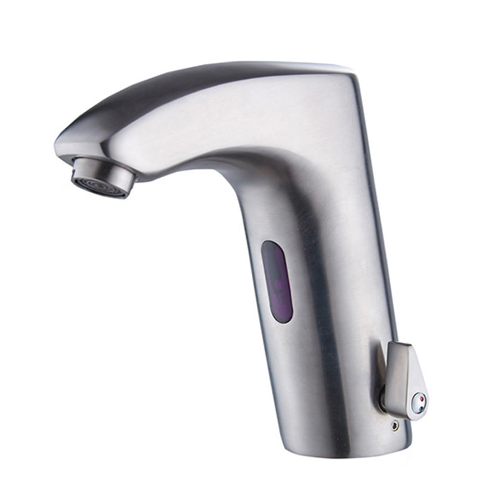ZYCHSJXA Touchless Basin Tap Brushed Mixer Taps Bathroom Hot and Cold Water Sensor Faucet Battery