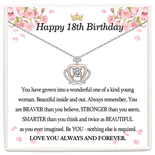 VOSAP 13° 16° 18° compleanno regalo per ragazze, collana in argento sterling con corona 13 16 18 anni regalo per ragazze, ragazze adolescenti, Zirconia cubica