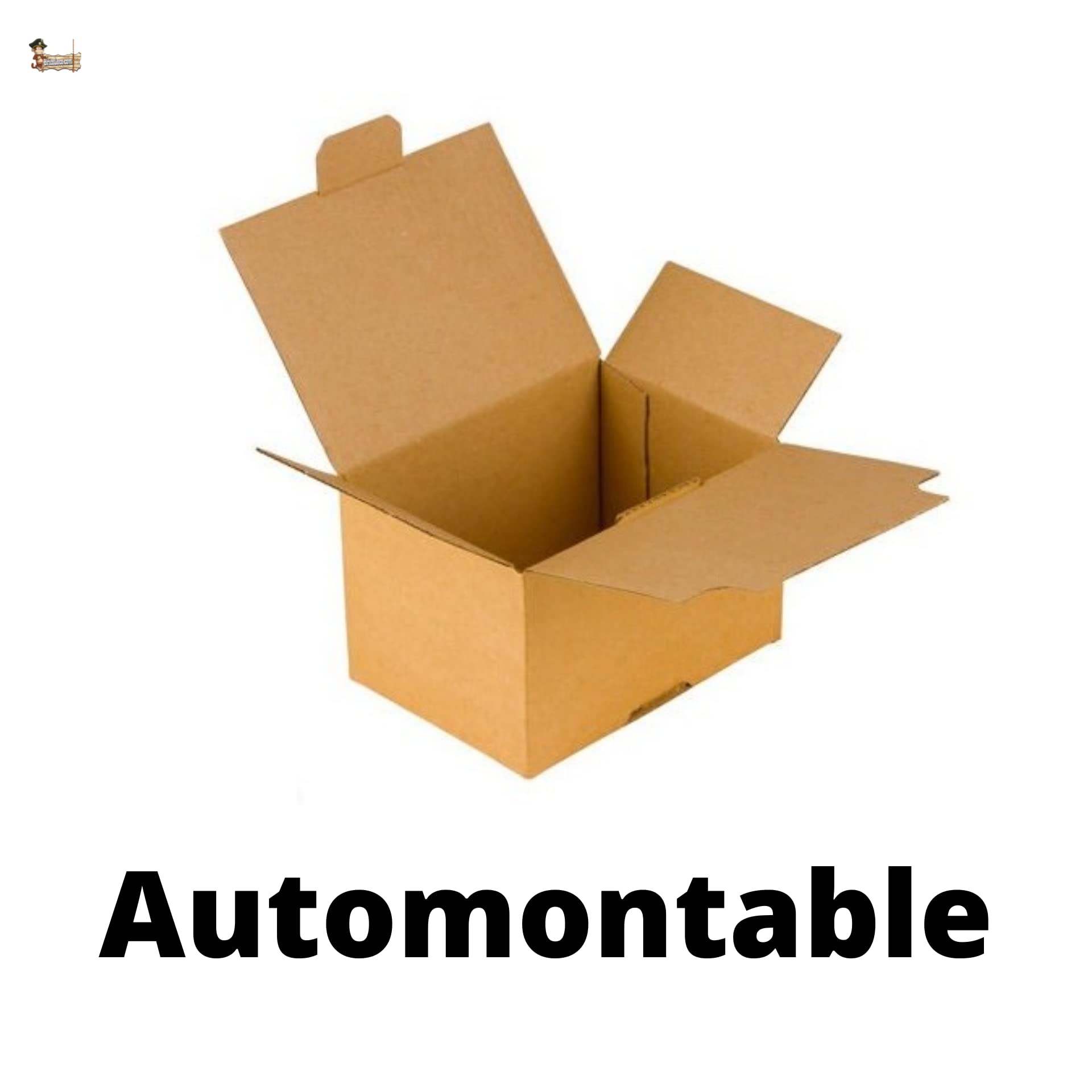 BricoLoco. Lote 10 cajas de cartón automontables autoensamblaje. Cajitas pequeñas para envíos, mudanzas y regalos. Caja almacenaje (10 lotes)