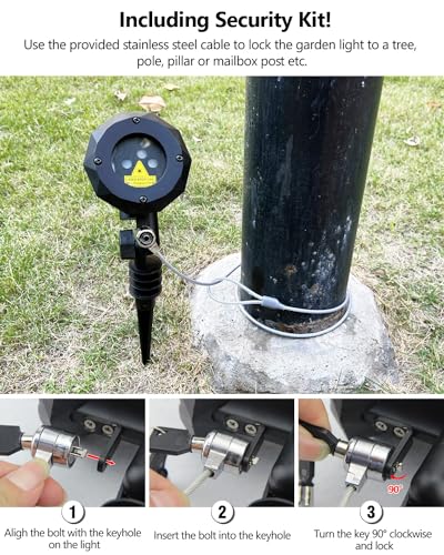 Image of Poeland Christmas Laser Projector Lights Waterproof Outdoor Garden Decorative Lighting with Security Lock 3 Color Red Green Blue