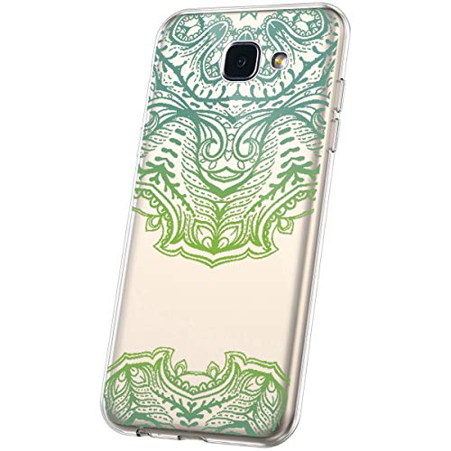 JAWSEU Case Transparent Compatible with Samsung Galaxy A3 2016, Crystal Clear with Mandala Flower Design Soft Slim TPU Silicone Gel Rubber Bumper Case Ultra Thin Shockproof Full Cover-13