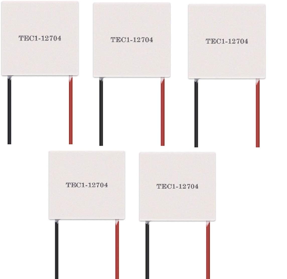 Bolsen TEC1-12704 5-Pack Thermoelectric Peltier Cooler Modules 40x40mm - 12V Semiconductor Refrigeration for DIY CPU Cooling & Projects