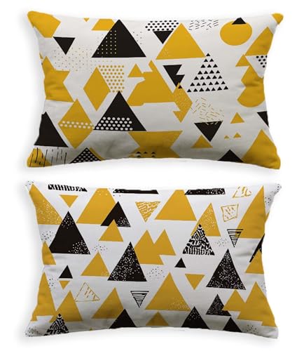 Housse de coussin orange 40x70 en velours lavable avec motifs imprimés - 2