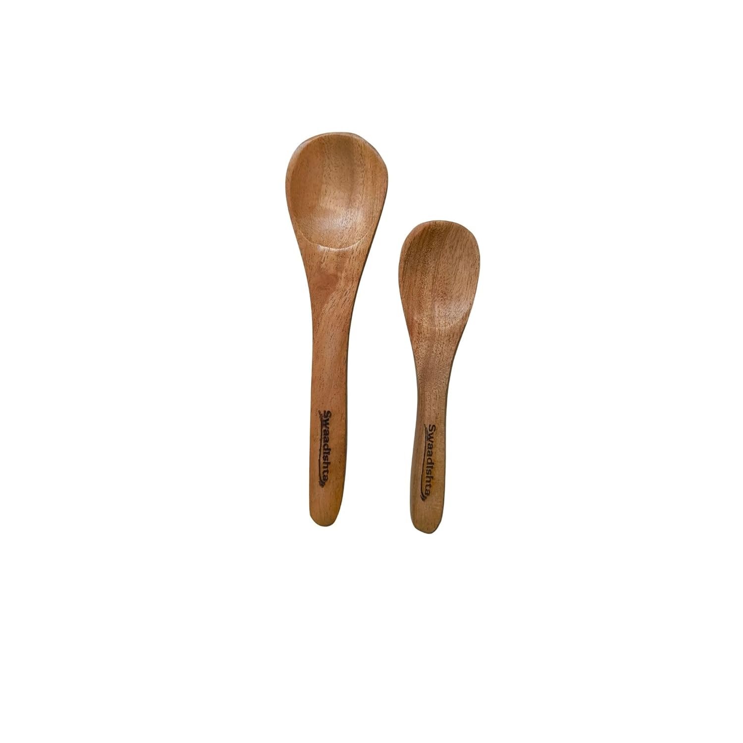 8 Piece Neem Wood Spoon Combo for Spice Jars | Wooden teaspoons – Set of 4 (5 inches) & Wooden Masala Spoons – Set of 4 (4 inches) | Spoon for Kitchen | Small Container | Masala Dabba (2)