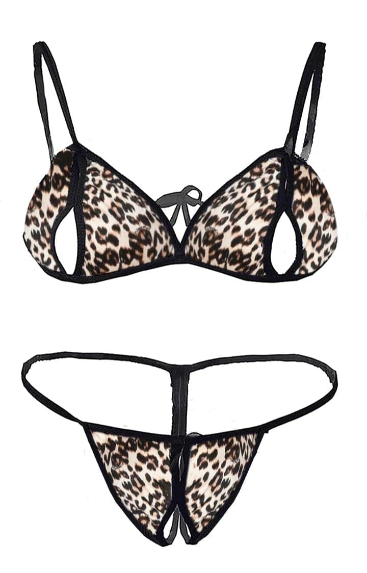 DVKA Creations Women's Animal Print Bikini Bra Panty Lingerie Set Multicolour-picture-25