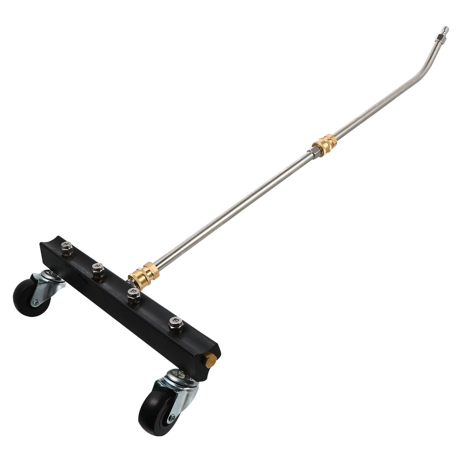 SEWACC Limpiador de Bajos de Vehículos Acero Inoxidable 1/4 Rápido Cepillo para Hidrolavadora, Kit Varillas Recta y Curva Limpieza de Chasis y Carrocería para Jardín y Exteriores