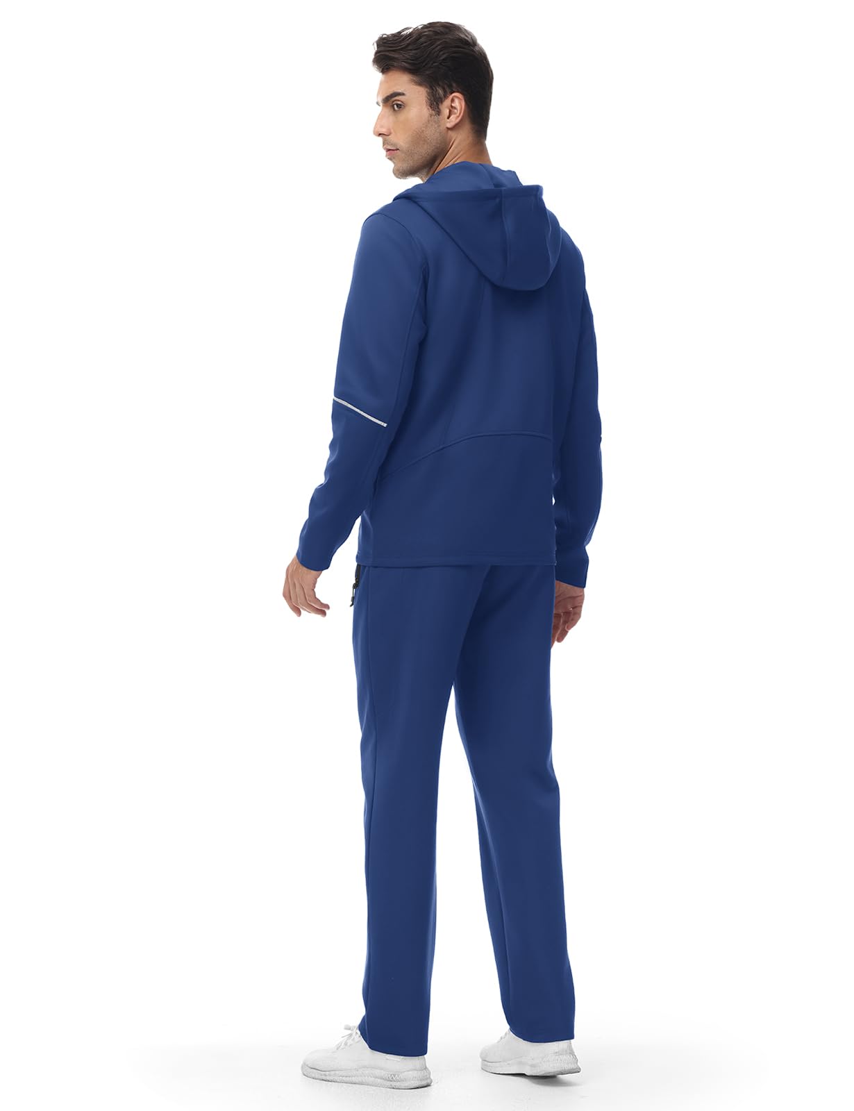 YSENTO Męski dres treningowy, dres do joggingu, strój sportowy, 2-częściowy strój fitness, streetwear, strój rekreacyjny z kapturem