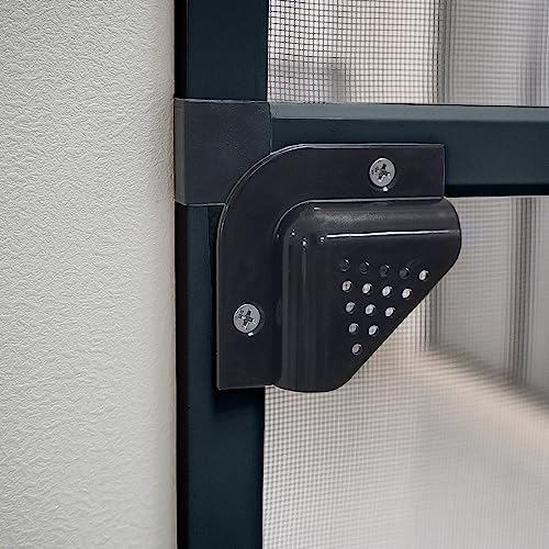 Grafner Fliegengitter Tür mit Alurahmen, Türschließer und Trittschutz, individuell zuschneidbar, Fiberglas-Gewebe, slim Fliegengitter Fliegenschutz Insektenschutz Balkontür (Anthrazit, 95 x 210 cm)