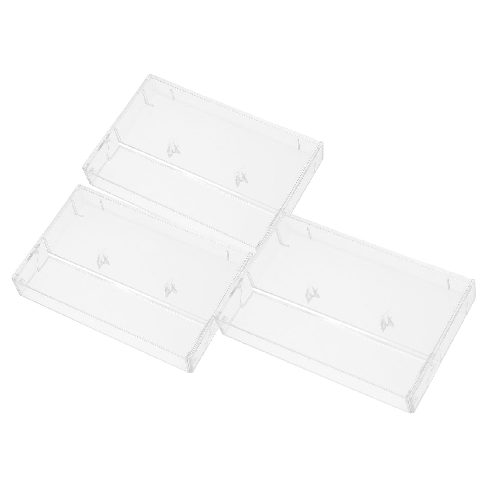 COLLBATH Set 3 Porta Cassette Musicali in ABS Trasparente Custodia Compatta e Design Sicuro per L'organizzazione di Audiocassette Standard