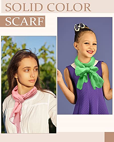 12 Pieces Women Solid Color Chiffon Scarf Fashion Sheer Scarf Soft Breathable Sun-Proof Silk Blend Lightweight Accent Scarfs, 20 X 63 Inch #TOP4