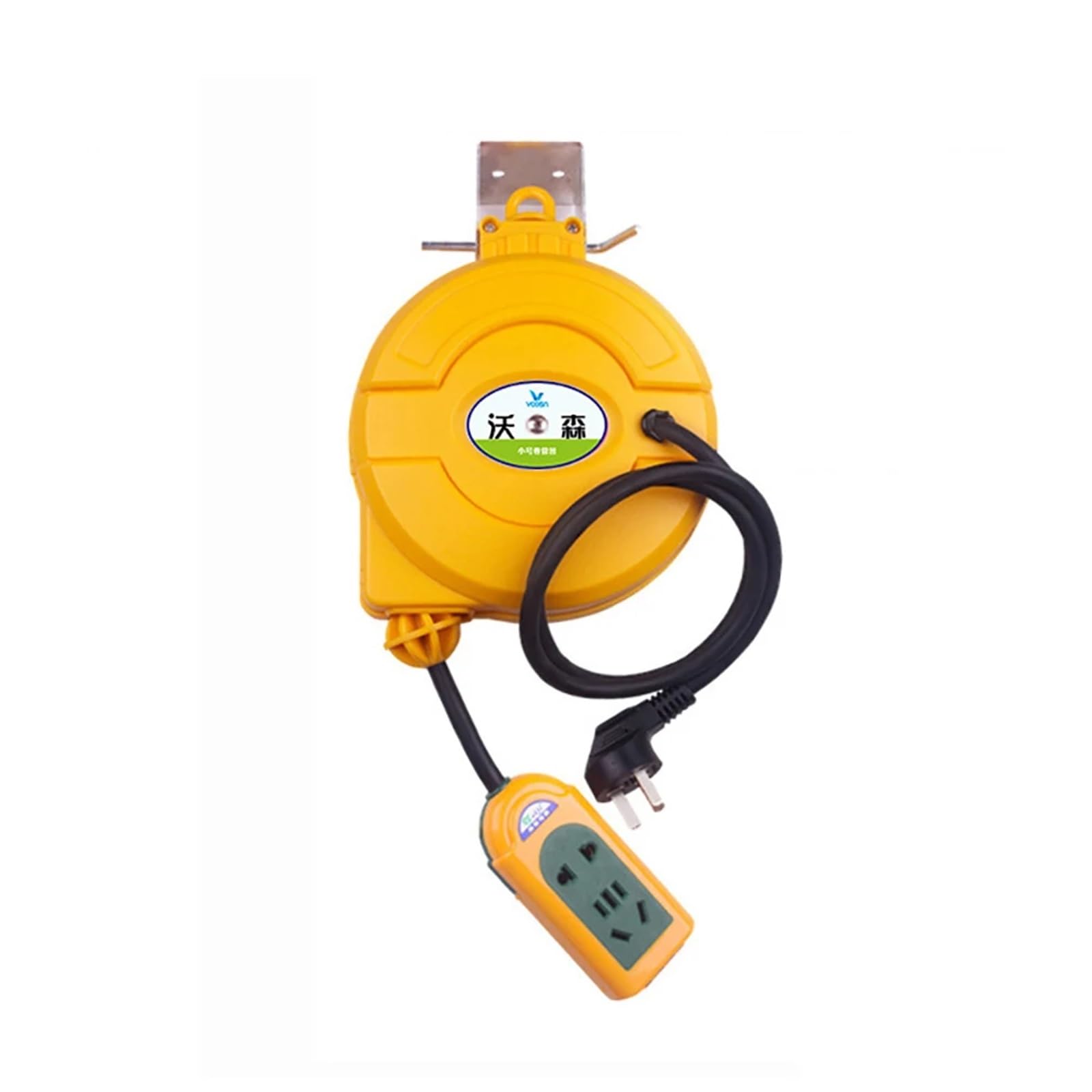 Enrollador de Cable, Carrete de Cable eléctrico retráctil automático de 5 m, Barril de Cable retráctil, Carrete de Cable eléctrico, Carrete de Manguera de Potencia de 3000 W(2x0.75x6m 1000W)