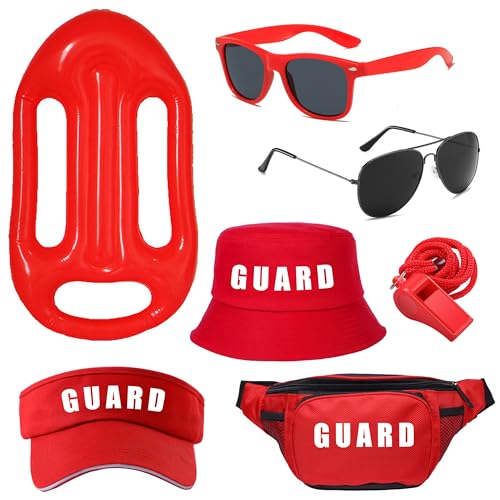 MEDOJO Guard Costume for Women - Fanny Pack and Emergency Equipment Set for Cosplay Theme Party Dress Up - Red