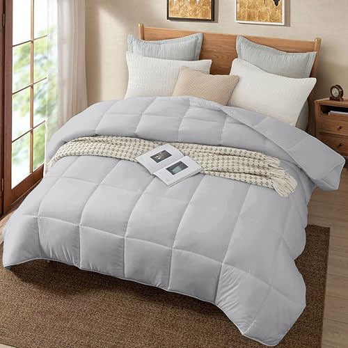 Image of Quilt for All Season 150 GSM Comforter Duvet /Ac Blanket King Size Bed Soft Microfiber Lightweight (90 inch X 106 inch Inches) - King Size Bed Comforter - Silver Grey Color