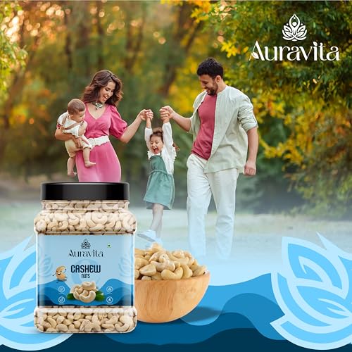 Image of Auravita Premium Whole Cashews 500gm | Natural and Unsalted Kaju Ideal for Dieting, Snacking, Cooking, and Baking | Protein Rich Kajau Dry Fruits Perfect for Gifting