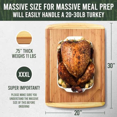 Greener Chef Organic Extra Large Cutting Board – Wood Bamboo...