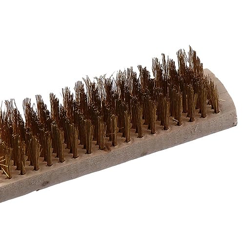Image of Brass Brush,Soft Brass Bristle Wire Brush,Wire Scratch Brush with 9 inch Wood Handle