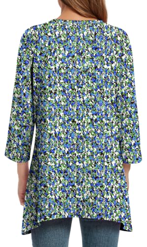 Image of OFEEFAN Tunic Tops for Women Loose Fit Dressy 3 /4 Length Sleeve Womens Tops with Asymmetrical Hem S-4XL