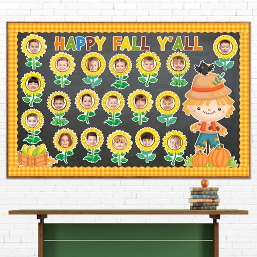 Image of 36 Pcs Sunflower Cutouts for Bulletin Board Decoration Fall Cutouts with Photo Space for DIY Craft for Autumn Classroom Party Decor