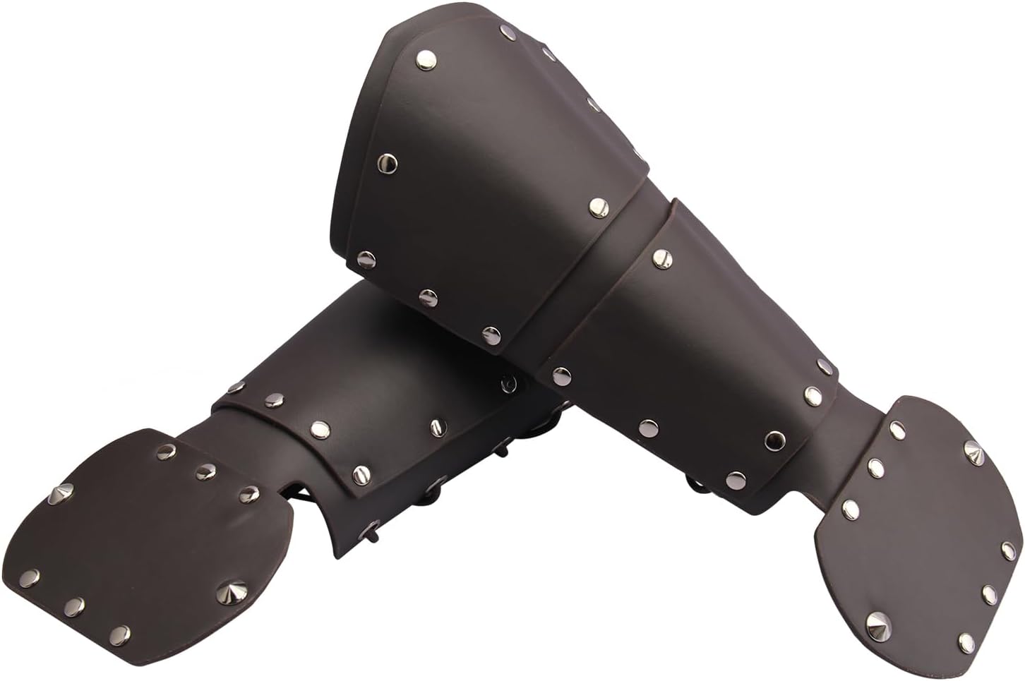 Leather Gauntlet Wristband Medieval Bracers Viking Wrist Guards Archery Guards Bracers Wide Arm Armor Cuff for Women Men 2PCS - Image 7