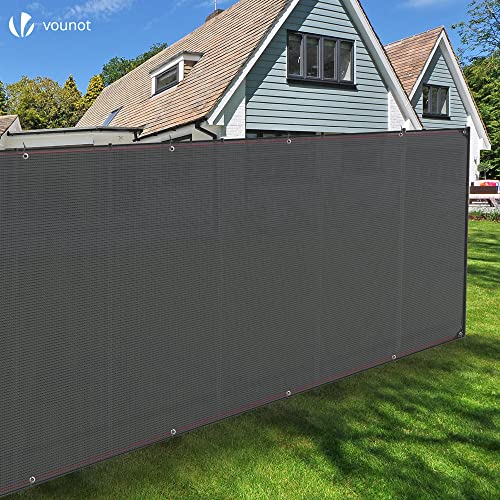 Image of VOUNOT Privacy Netting 6' x 33' Garden Screening 230 GSM HDPE Shading Net, 95% Shading Rate UV-Resistant, Tear-Resistant Windbreak Fencing with Holes and Cable Ties, Gray