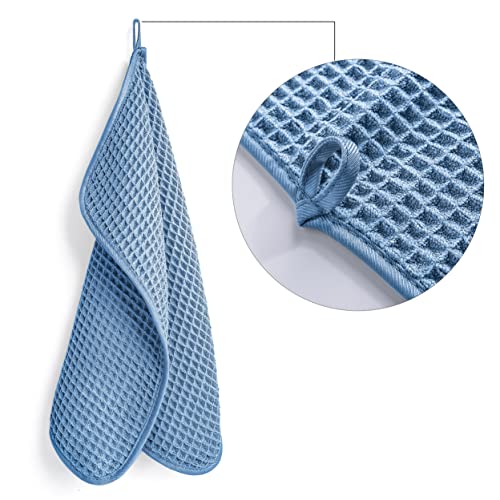 Polyte - asciugamano viso in microfibra anti-pelucchi - tessuto a nido d'ape - 33 x 33 cm - set 4 pezzi - immagine 3