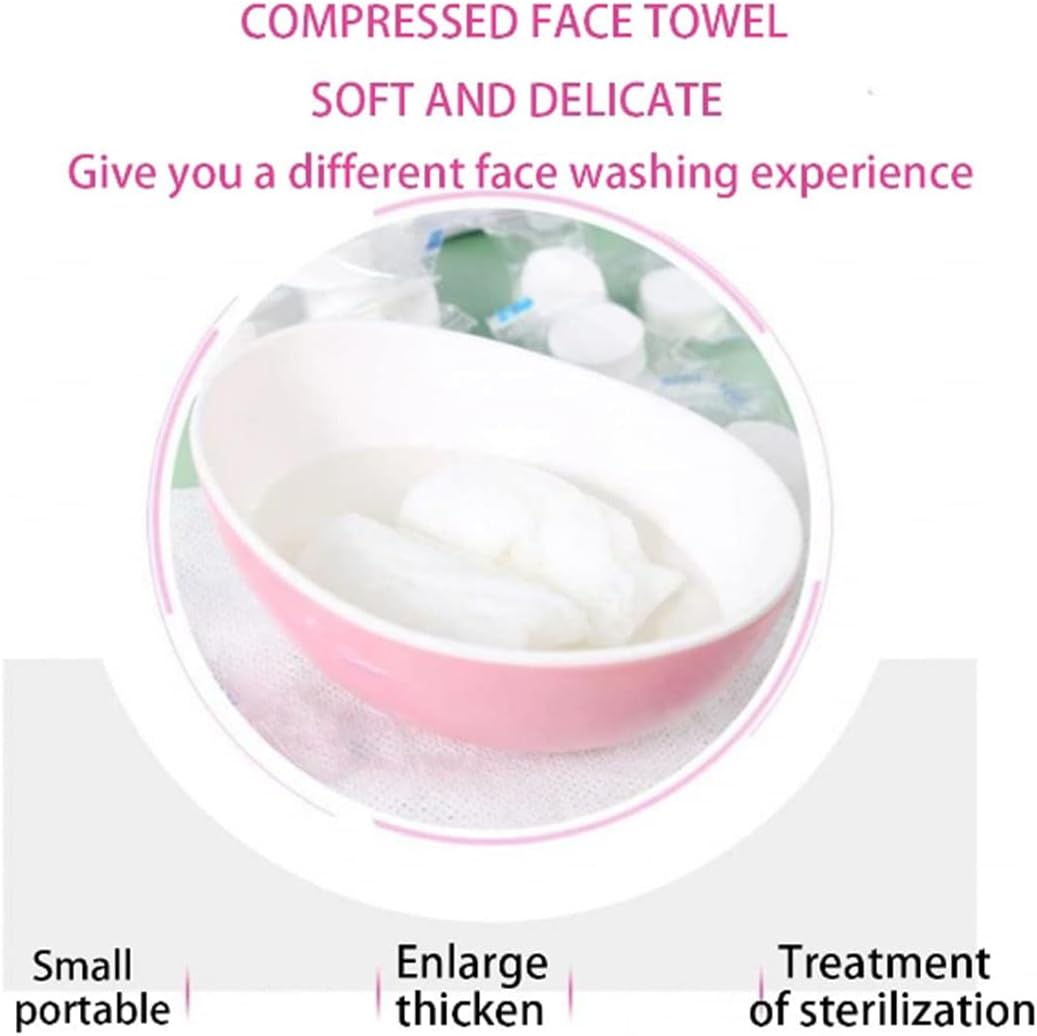 Compress Cotton Coin Tissue Towel, Compressed Towels for Camping, Disposable Face Compressed Towels, Camping Towels Compress Towel Tablet, Camping, Sports,150 PCS (8in×8in) image 2