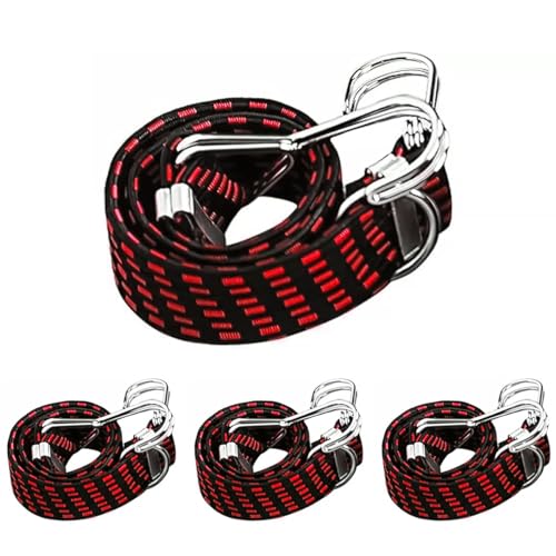 Image of STHIRA 4 Pcs Bungee Cord for Bike Luggage, 3.3ft, Metal Hooks