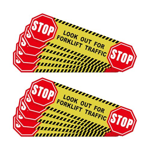 YIKIADA Forklift Traffic Stop Sticker 10-Pack