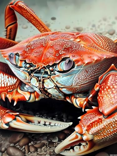 Kit art diamant crabe rouge 5D : cadeau créatif pour adultes