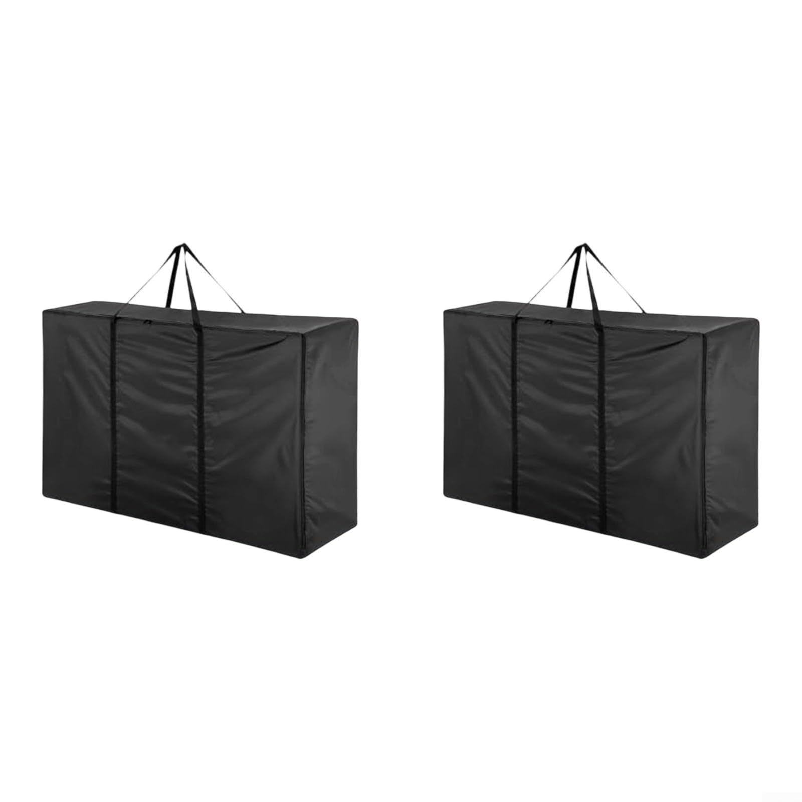 420D Oxford Borsa portaoggetti per cuscini da giardino, 180 x 60 x 80 cm, impermeabile e antistrappo, grande spazio con doppia cerniera e maniglie per il trasporto, nero (2 pezzi)