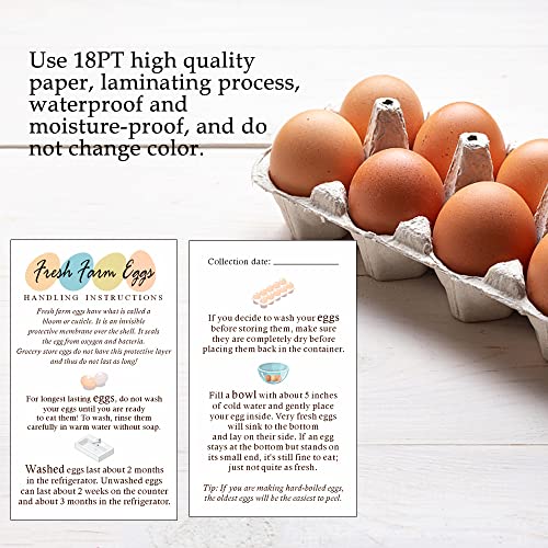 Maosh Fresh Farm Eggs Handling Instructions, Egg Instructions For Eggs, Colored Design Card, 2 X 3.5'' Inches Business Card Size, Pack Of 50 #TOP3
