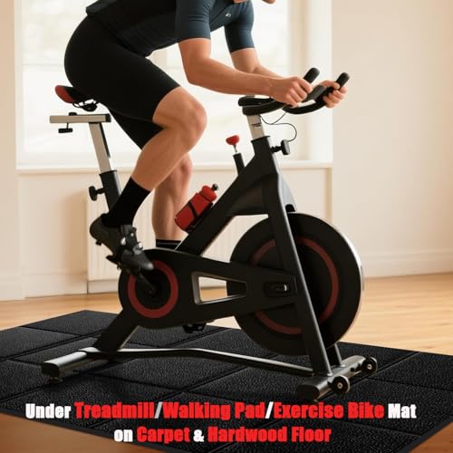 Treadmill Mat for Carpet &Hardwood Floors 79x39, Treadmills Mat, Mat for Under Treadmill/Walking Pad/Exercise Bike on Carpet, Hardwood Floors Protectior, Non-Slip, Waterproof, Noise Shock Absorption - Thumbnail 6