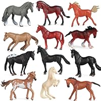 Mini Horses Figurines, Mini Animal Figures Set, Horse Figurines Toy Set, Miniature Pony Animal Figures Set Cupcake Cake Topper Party Supplies