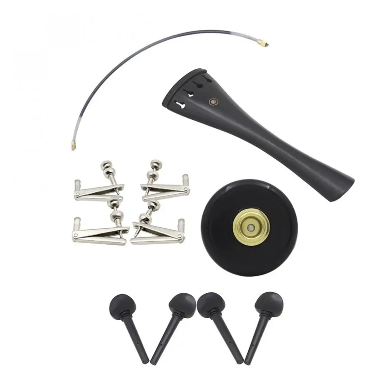 Black 11 In 1 Set Universal Cello Accessories Kits Units Professional Ebony Material Violoncello Parts Assembly Component