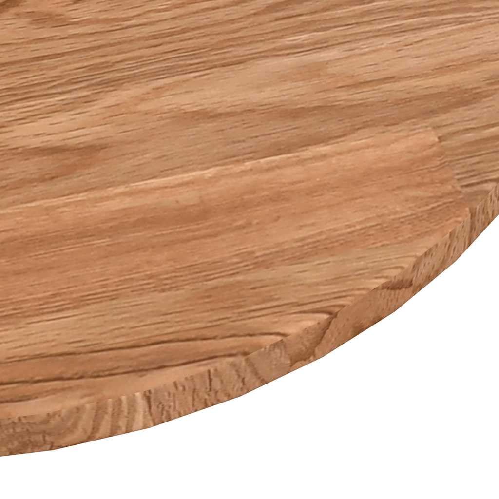 vidaXL Piano Tavolo, 50 cm Diametro x 1,5 cm Spessore, Legno Massello di Quercia Verniciato, Non Assemblato, Marrone Chiaro, Rotondo, Sostituzione Tavolo da Pranzo per Cucina
