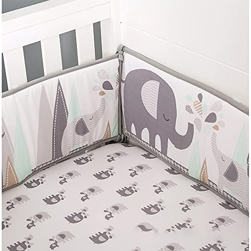 Breathable Crib Bumper Pads Baby Crib Bumpers Padded, 4 In 1 Crib Liner Bumpers, Cotton Crib 4 Side Protector Buffer Pads For Newborn Boys Girls Toddlers #TOP3