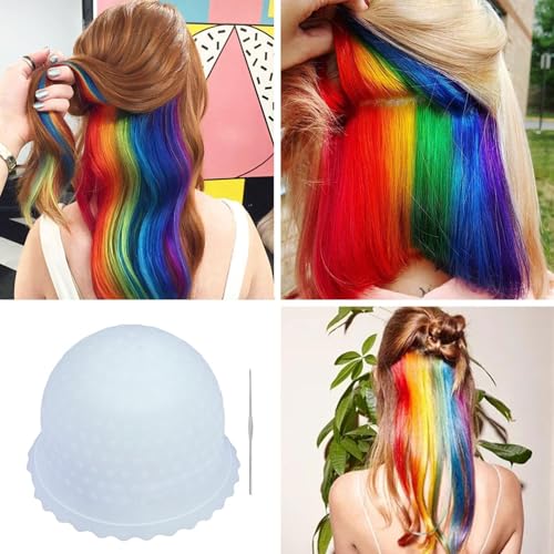 Tampas de realce de silicone para cabelo, touca de realce de silicone - Boné de glacê de cabelo de s