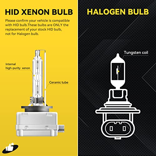 Kereide D3S Hid Headlight Bulbs,6000K Diamond White,35W High Low Beam Xenon Replacement Bulbs,Ip67 Waterproof Design With Metal Stents Base - Pack Of 2 #TOP1