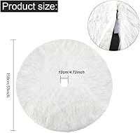 Vista 2 de Konsait - Falda de árbol de Navidad de felpa, redonda de color blanco como la nieve, alfombra base para decoraciones navideñas del hogar, 59